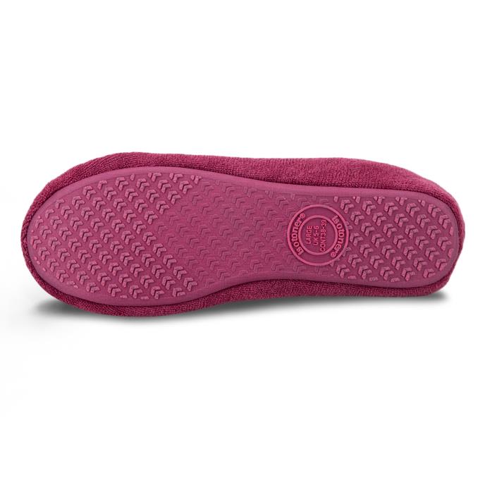 Isotoner® Ladies Terry Ballerina Slippers Burgundy Extra Image 5